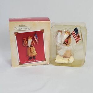 Hallmark Keepsake Ornament Santa North Pole Patriot Patriotic Flag Lantern
